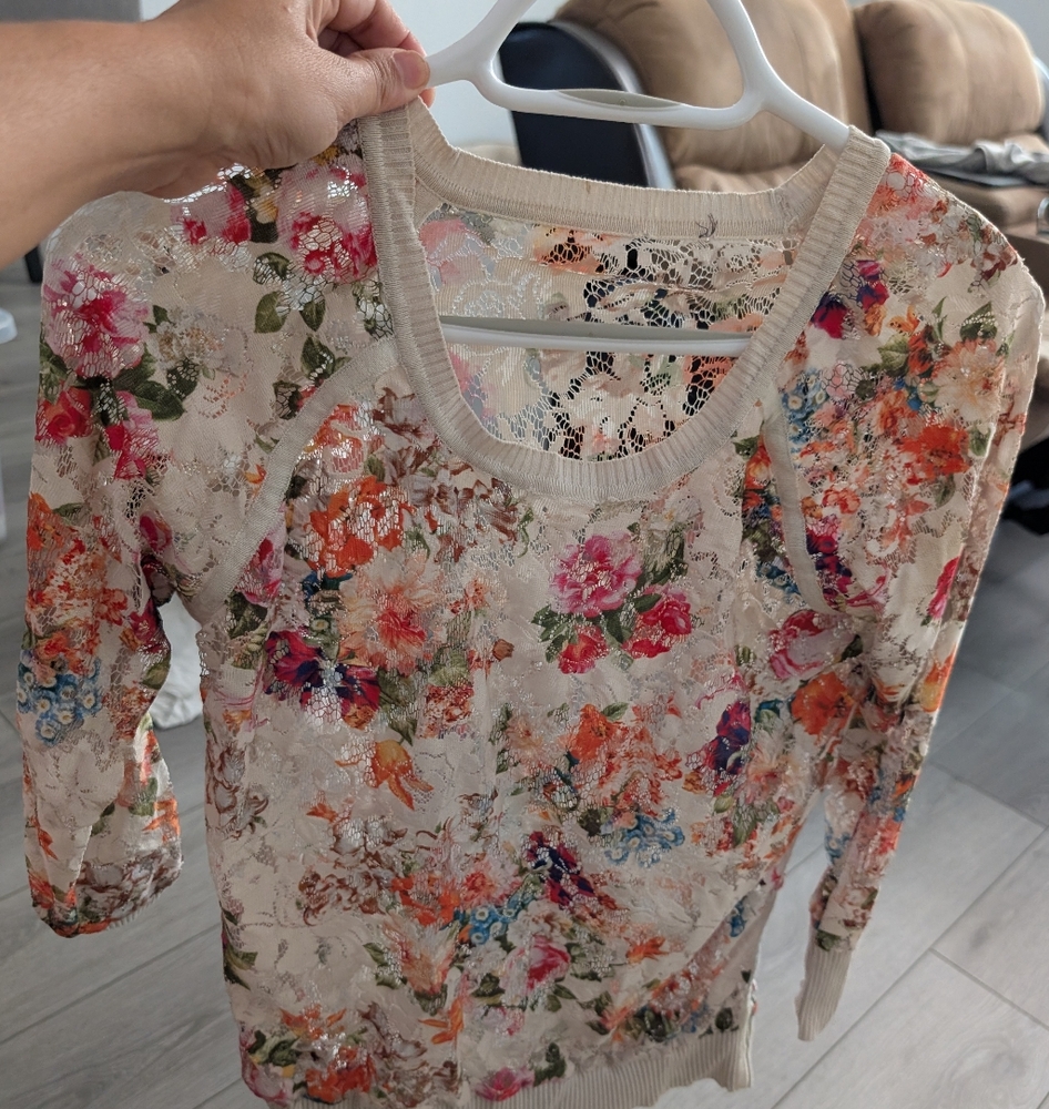 Floral Lace Knit Top